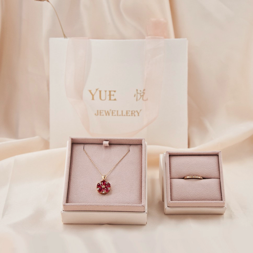 China Yadao customization jewelry packaging box paper material box in the most popular nude color microfiber for the insert manufacturer