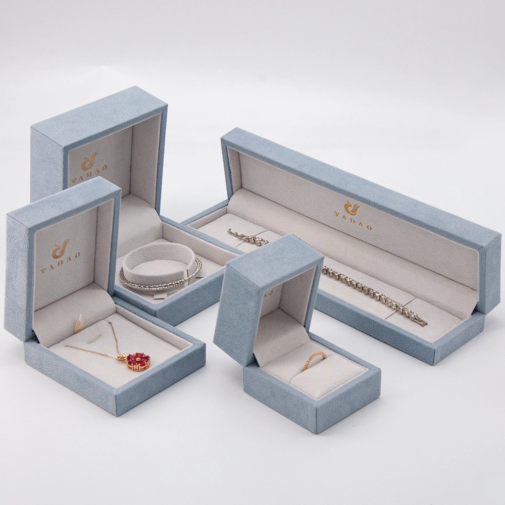 China Yadao jewelry box set series velvet material finished super soft color combination with custom brand logo printing manufacturer