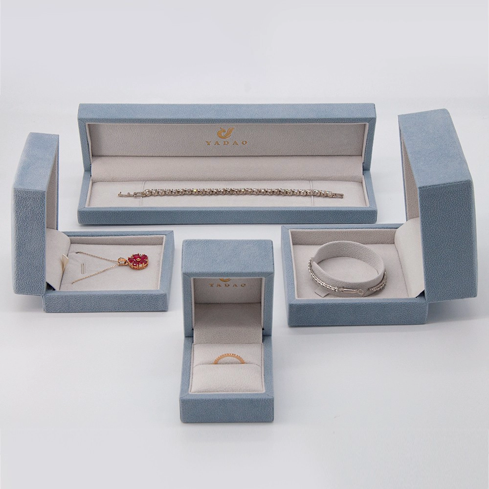 China Yadao jewelry box set series velvet material finished super soft color combination with custom brand logo printing manufacturer