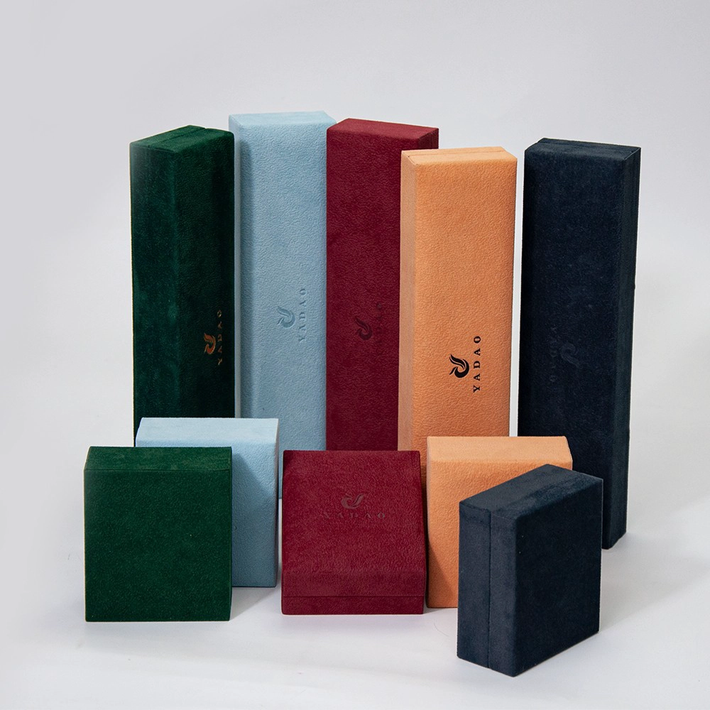 China Yadao jewelry box set series velvet material finished super soft color combination with custom brand logo printing manufacturer