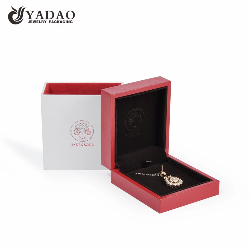China Yadao luxury jewelry box red color plastic box with sleeve outside in two different colors finished manufacturer