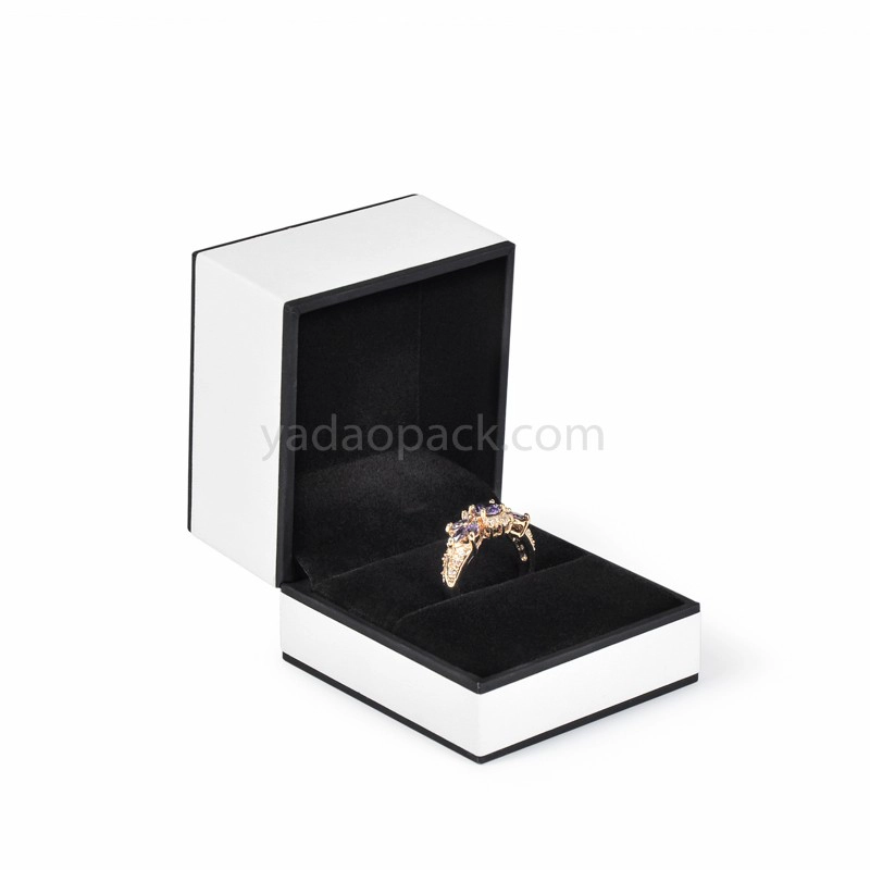 China Yadao luxury plastic box jewelry packaging box double color box with hot stamping black logo for free manufacturer