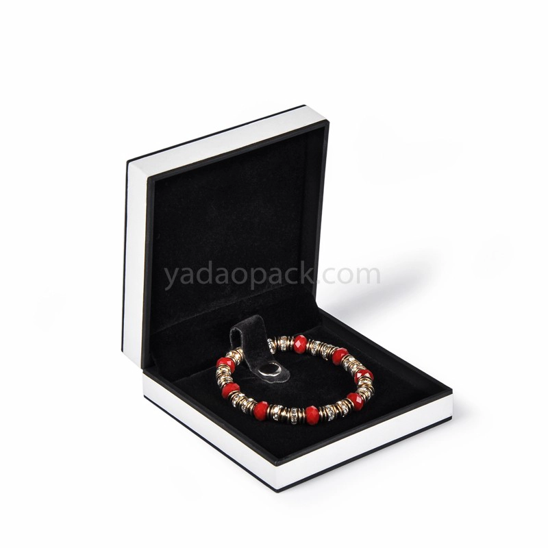 China Yadao luxury plastic box jewelry packaging box double color box with hot stamping black logo for free manufacturer