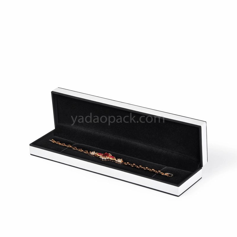 China Yadao luxury plastic box jewelry packaging box double color box with hot stamping black logo for free manufacturer