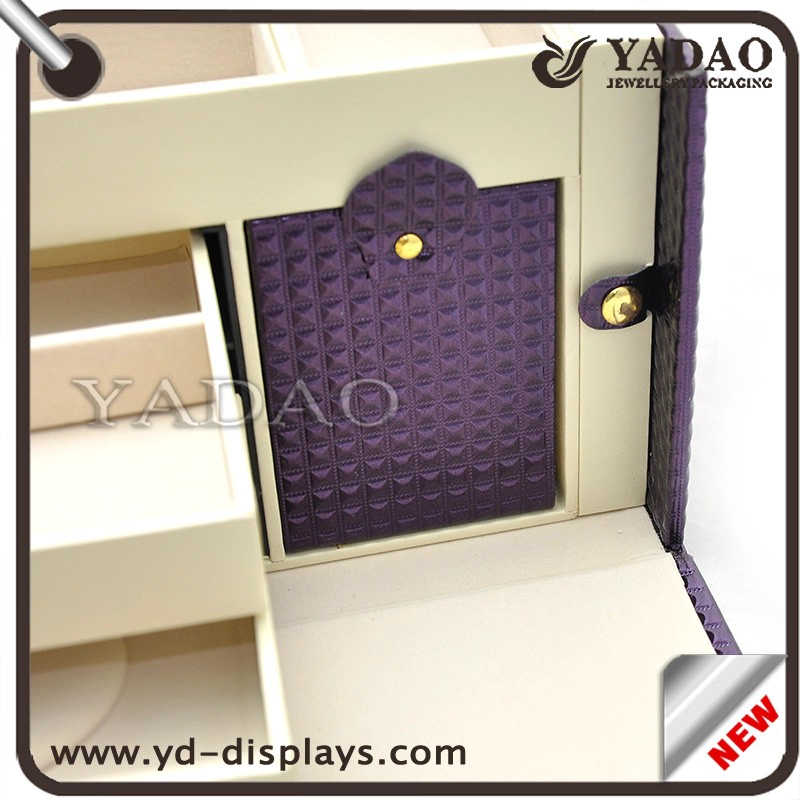 China customize useful wooden packaging box case jewelry storage display wooden boxcase purple color manufacturer