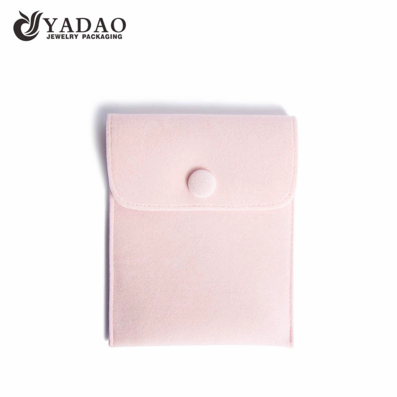 China handmade mini squre colorful velvet pouch with button for jewelry gift packaging manufacturer