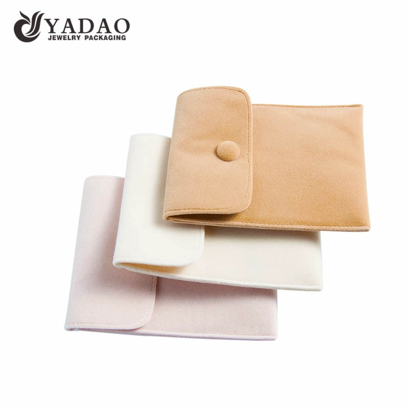 China handmade mini squre colorful velvet pouch with button for jewelry gift packaging manufacturer