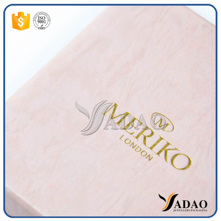China high-end luxury slight peach color competitive price  quality  paper jewelry box for jewelery manufacturer