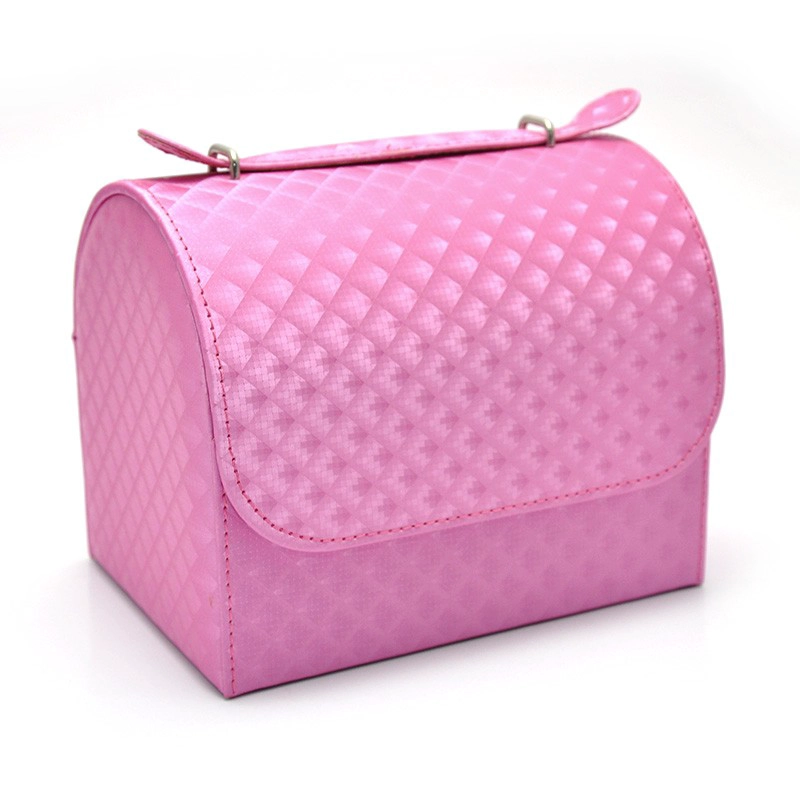 Κίνα ροζ χρώματος δερμάτινο κάλυμμα ξύλινο κουτί θήκη αποθήκευσης ξύλινο κουτί συσκευασίας με πολλαπλών λειτουργιών ένθετα για τα δαχτυλίδια, σκουλαρίκια αποθήκευσης κοσμήματα κοσμήματα κατασκευαστής