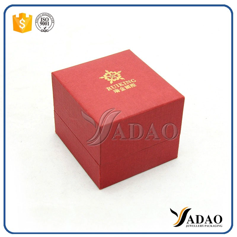 China red color pu paper cover plastic jewelry packaging box ring pendant bangle bracelet packaging box jewelry plastic box high quality with thicker border manufacturer