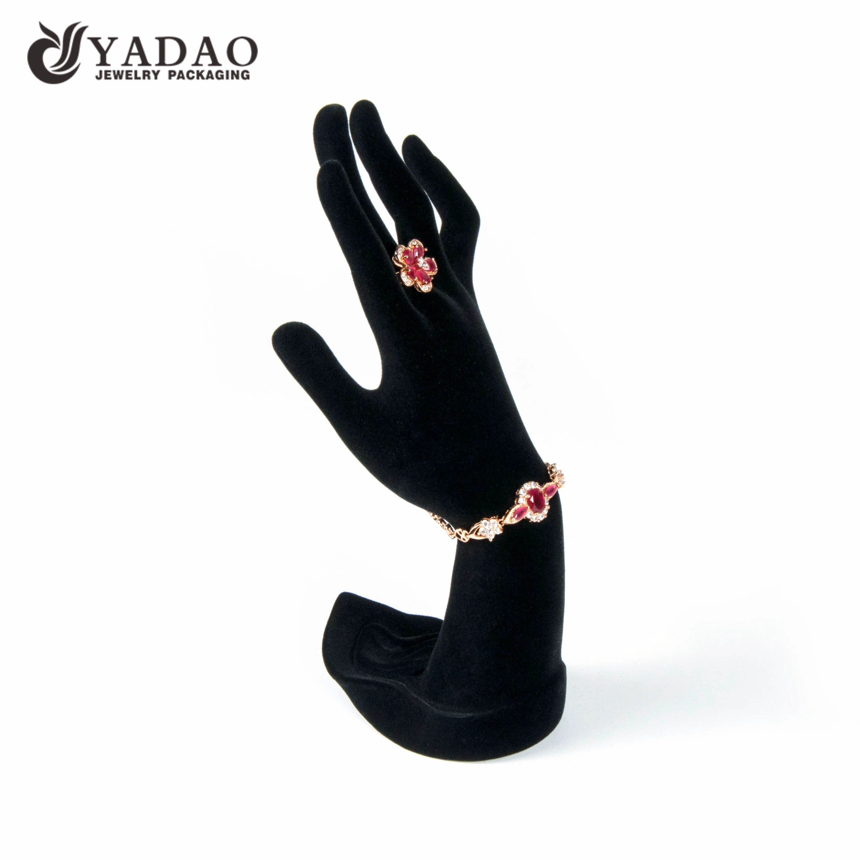 China special light color customized vivid plastic velvet jewelry displays holder for kinds of jewels like ring,bangle,bracelet manufacturer