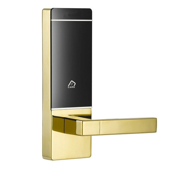 China manufacture Zinc Alloy Keyless Electronic RFID Hotel Door Lock With RF T5557 card manufacturer