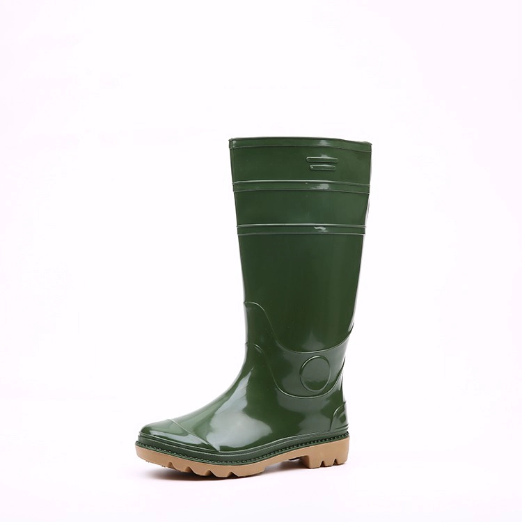 103-2 shiny green pvc rain boots