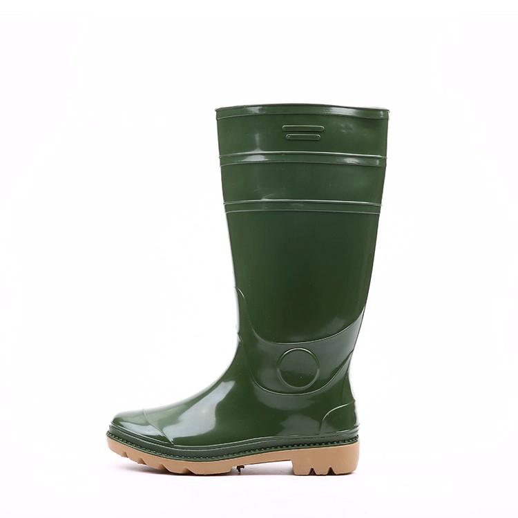 103-2 shiny green pvc rain boots