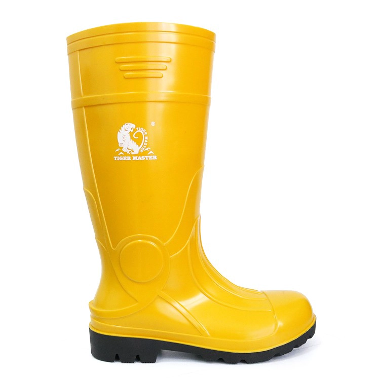 107-YB impermeável aço toe cap pvc segurança chuva gumboot