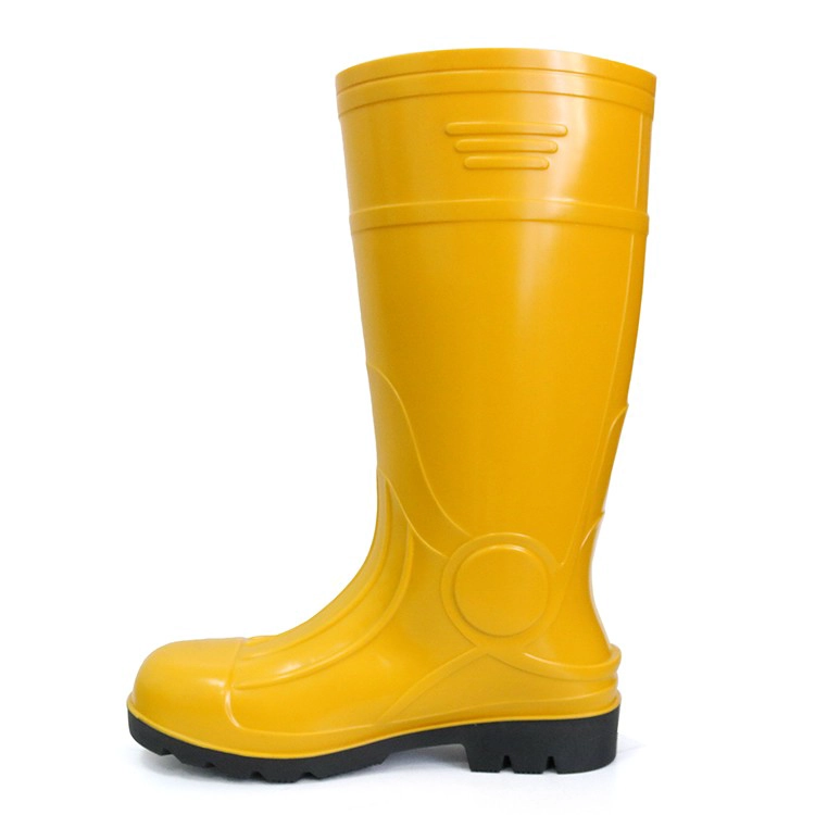 107-YB impermeável aço toe cap pvc segurança chuva gumboot