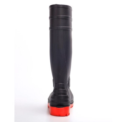 108-9 schwarz ölbeständige Stahlkappe Sicherheits Regen Stiefel PVC