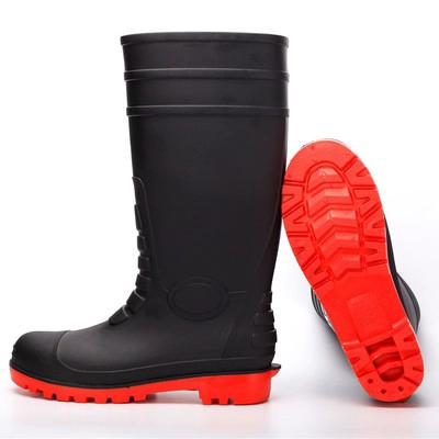 108-9 schwarz ölbeständige Stahlkappe Sicherheits Regen Stiefel PVC