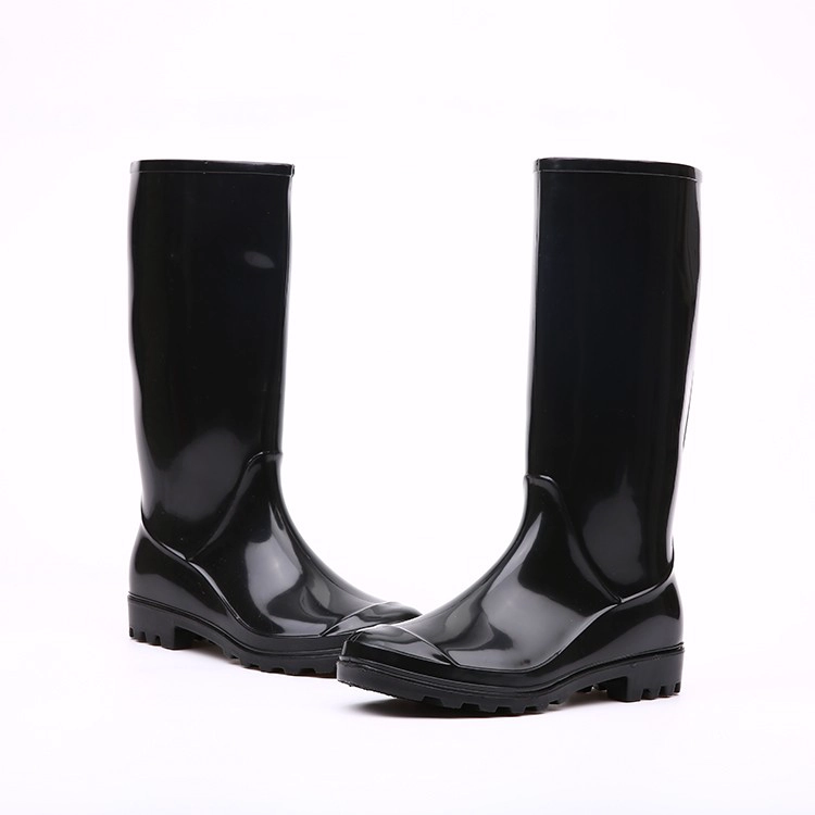 Botas de lluvia de mujer de pvc negro 202-1