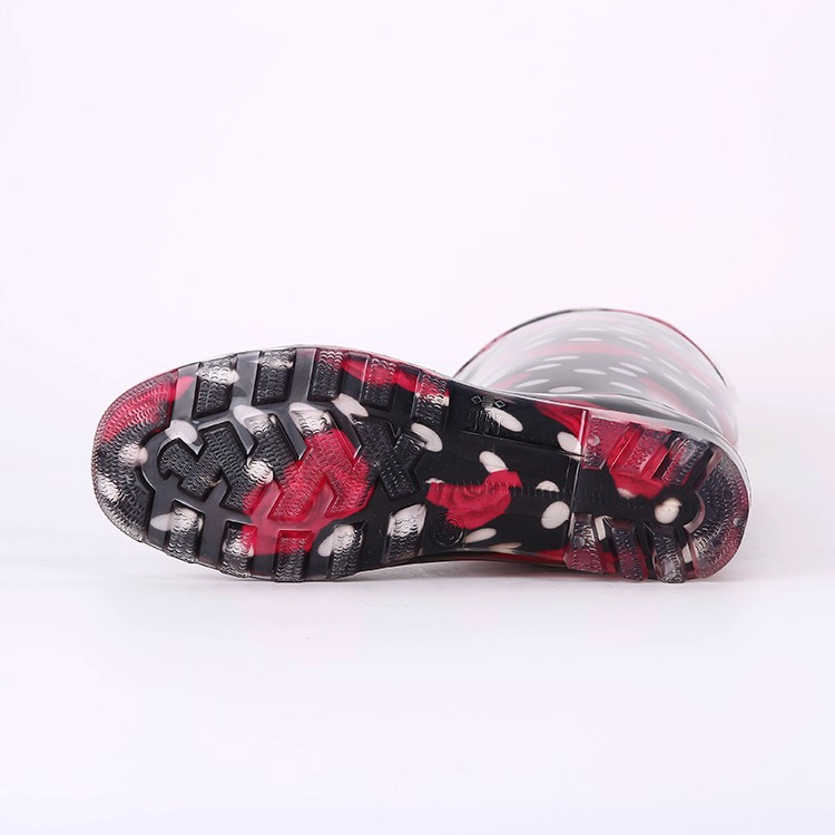 202-2 rosa vermelha botas de chuva de pvc senhoras