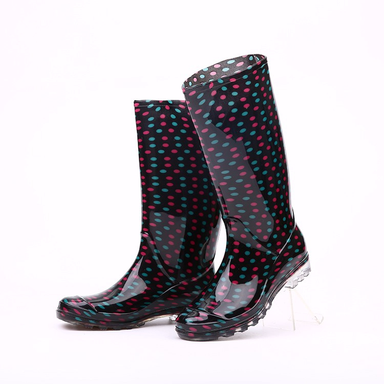 202-5 wasserdichte Glitter Frauen PVC Regen Stiefel