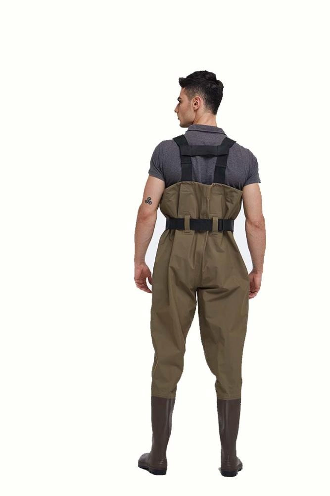 CW004 Wader de pêche étanche à l'eau en plein air hommes en nylon PVC poitrine wader pour le travail