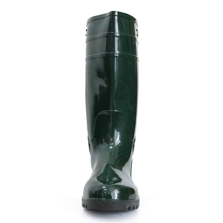 F30GB groene waterdichte lichtgewicht glanzende pvc-regenlaars