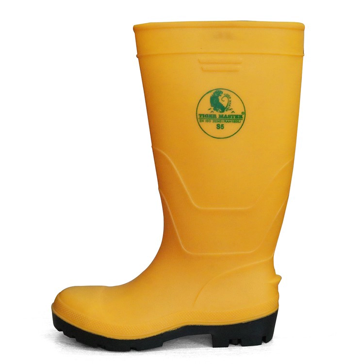 F35YB TIGER MASTER biqueira de aço à prova de perfurações de segurança PVC botas de chuva wellington