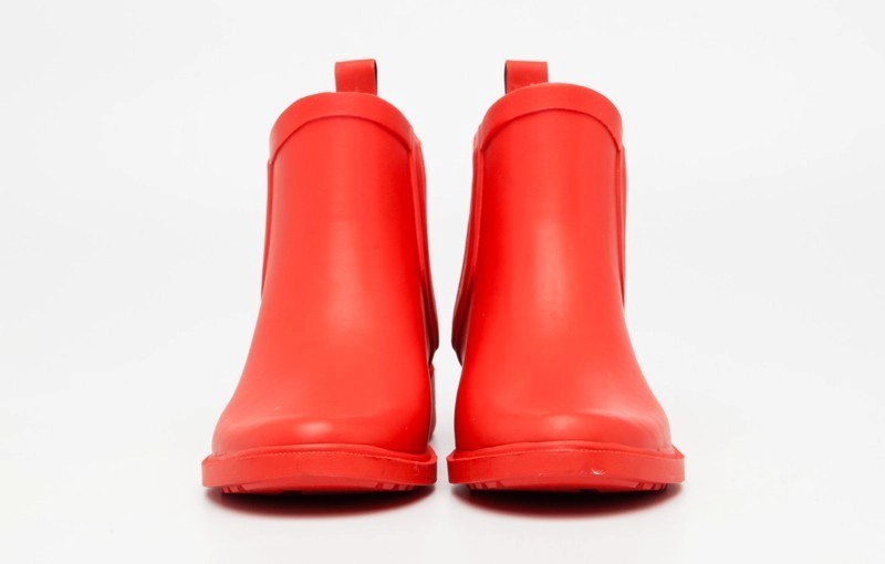 RB-003 ankle high red fashion ladies rubber rain boots