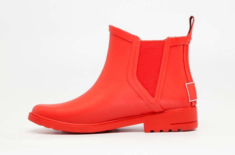 RB-003 ankle high red fashion ladies rubber rain boots