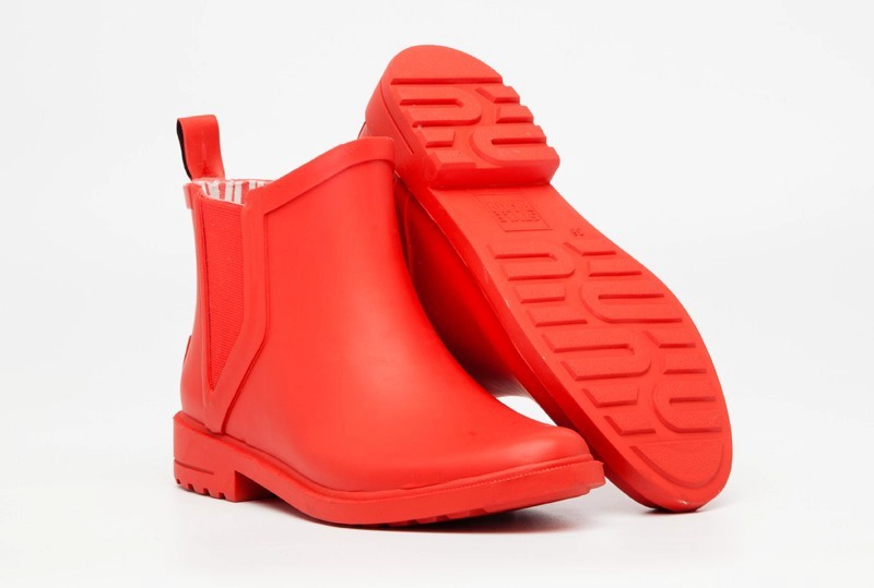 RB-003 ankle high red fashion ladies rubber rain boots