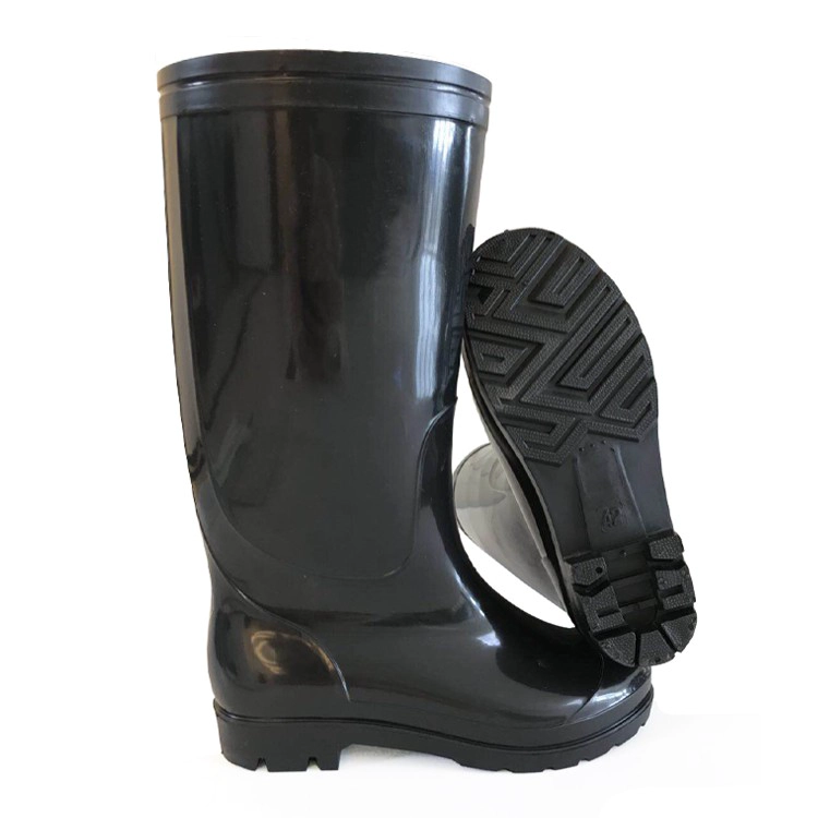 SQ-02 Stivale antipioggia da lavoro in pvc lucido nero antinfortunistico