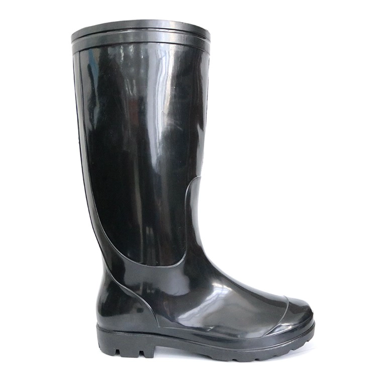SQ-BB Cheap black pvc glitter rain gumboots for work