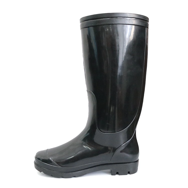 SQ-BB Cheap black pvc glitter rain gumboots for work