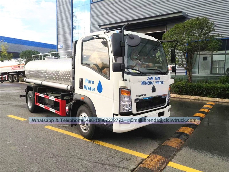 Thép không gỉ 1000L-5000L để vận chuyển sữa vận chuyển bể chứa sữa trên xe tải