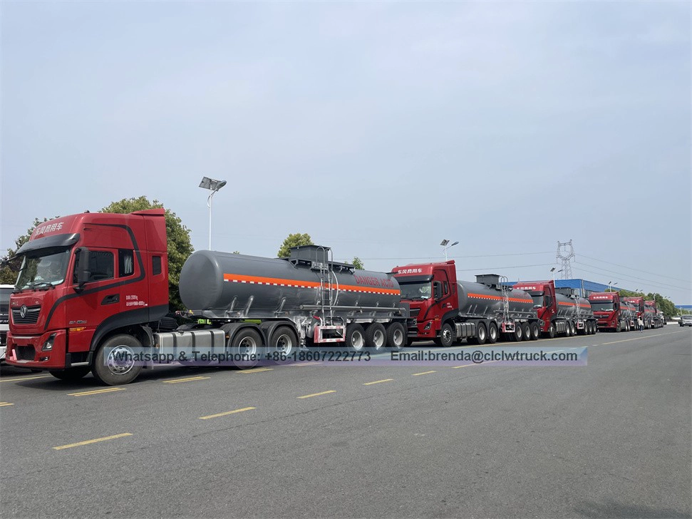 42000liters Aluminum Fuel Tank Trailer/três compartimentos Trailer de liga de alumínio para óleo