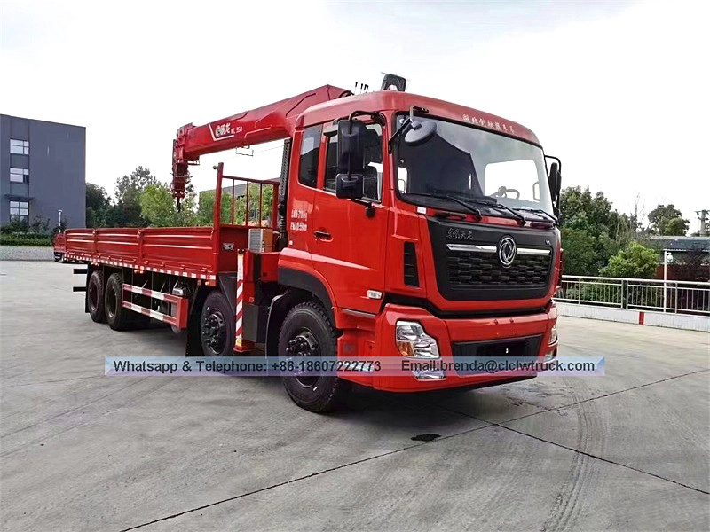 รถบรรทุกบูม 8x4 Dongfeng Kinland 14-16 ตันมีเครน
