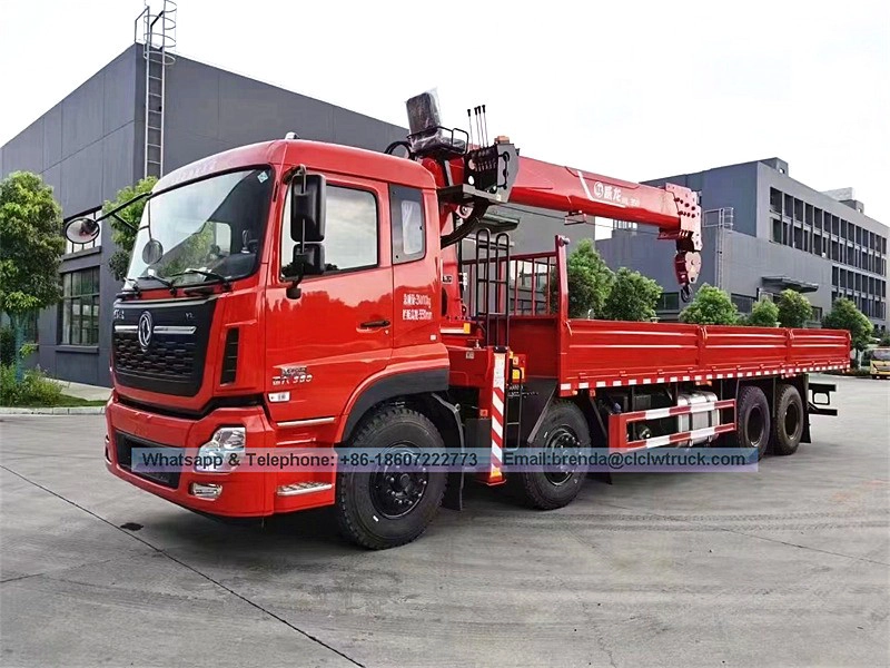 รถบรรทุกบูม 8x4 Dongfeng Kinland 14-16 ตันมีเครน
