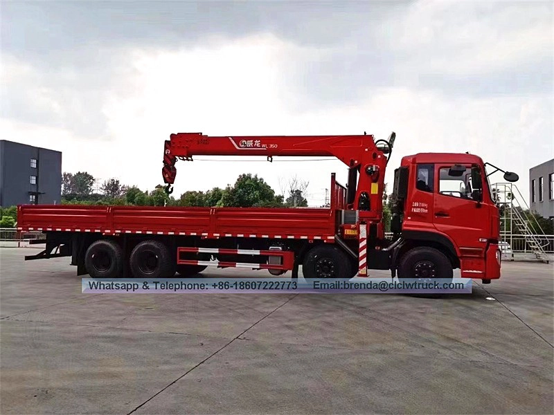 รถบรรทุกบูม 8x4 Dongfeng Kinland 14-16 ตันมีเครน