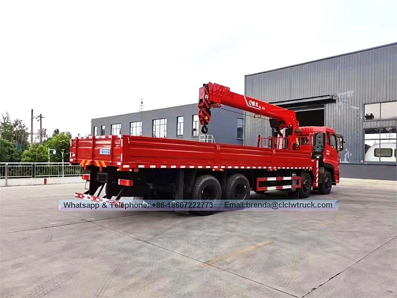 รถบรรทุกบูม 8x4 Dongfeng Kinland 14-16 ตันมีเครน
