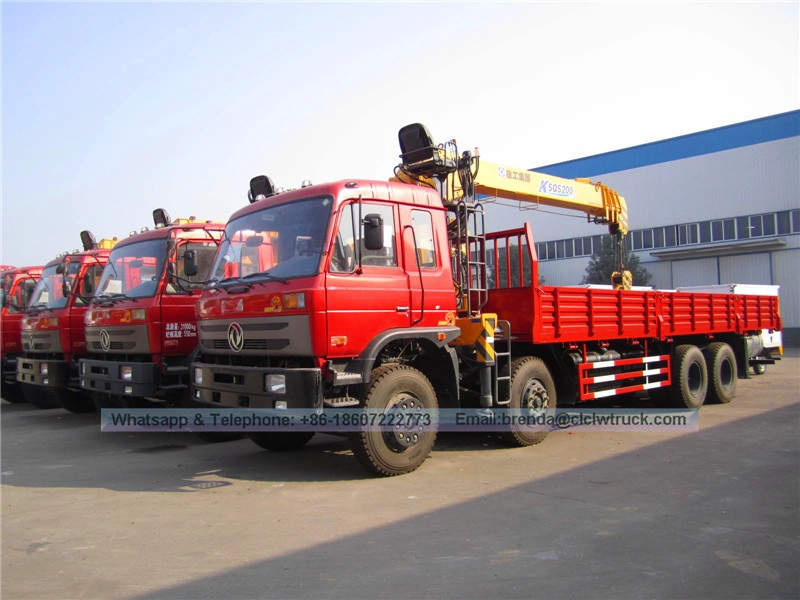 Chinese Dongfeng Manufacturer 8x4 12-14 tons Truck Cargo Crane