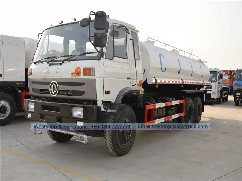 Dongfeng 15m3 Caminhão de caminhão aquático Preço, caminhão de água 6x4 de rua para venda, fornecedor de caminhões de tanques de água China