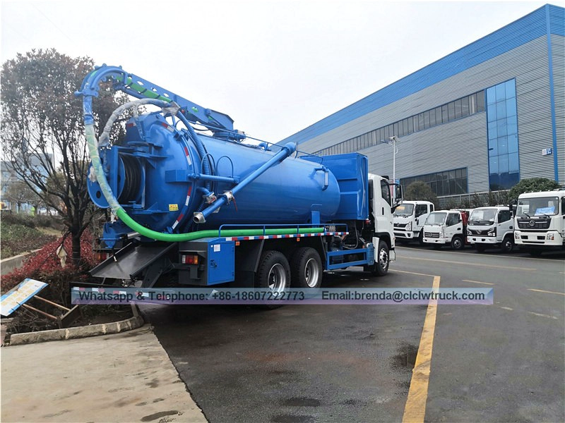 ISuzu 6X4 High Pressure Pump 20000L 20ton Sewer Cleaning Suction Truck- 18ton high-pressure clean pressure suction truck