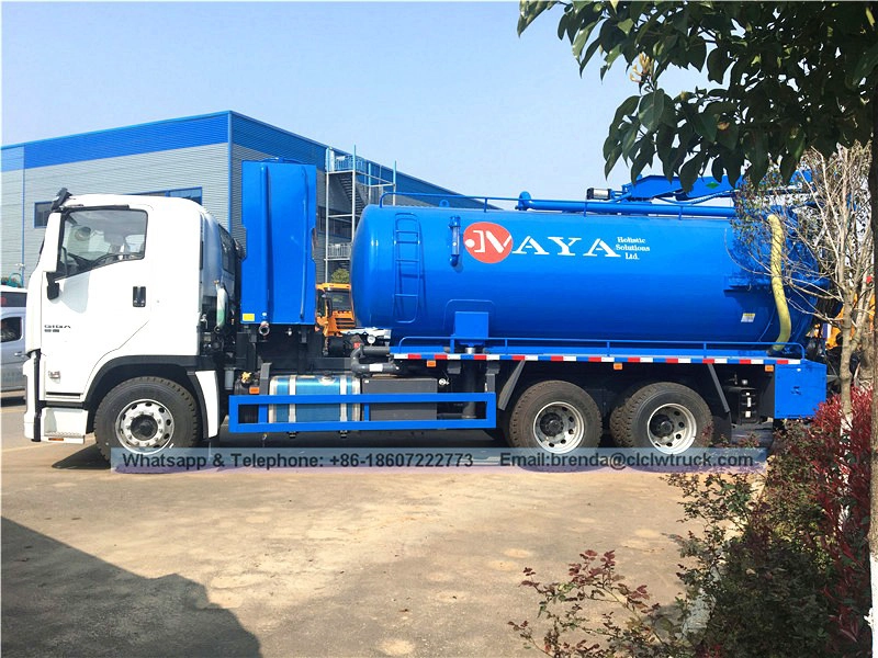 ISuzu 6X4 High Pressure Pump 20000L 20ton Sewer Cleaning Suction Truck- 18ton high-pressure clean pressure suction truck
