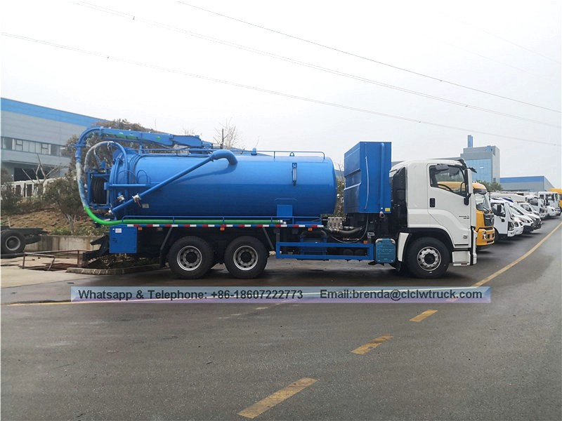 ISuzu 6X4 High Pressure Pump 20000L 20ton Sewer Cleaning Suction Truck- 18ton high-pressure clean pressure suction truck