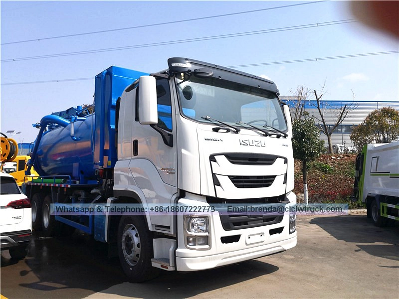 ISuzu 6X4 High Pressure Pump 20000L 20ton Sewer Cleaning Suction Truck- 18ton high-pressure clean pressure suction truck