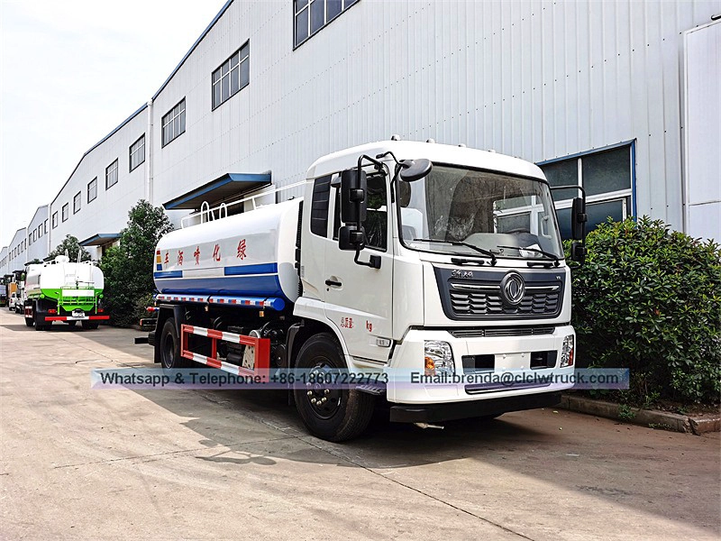 Pembekal trak air Dongfeng Tianjin 12000L china, pengeluar trak tangki air 12CBM china