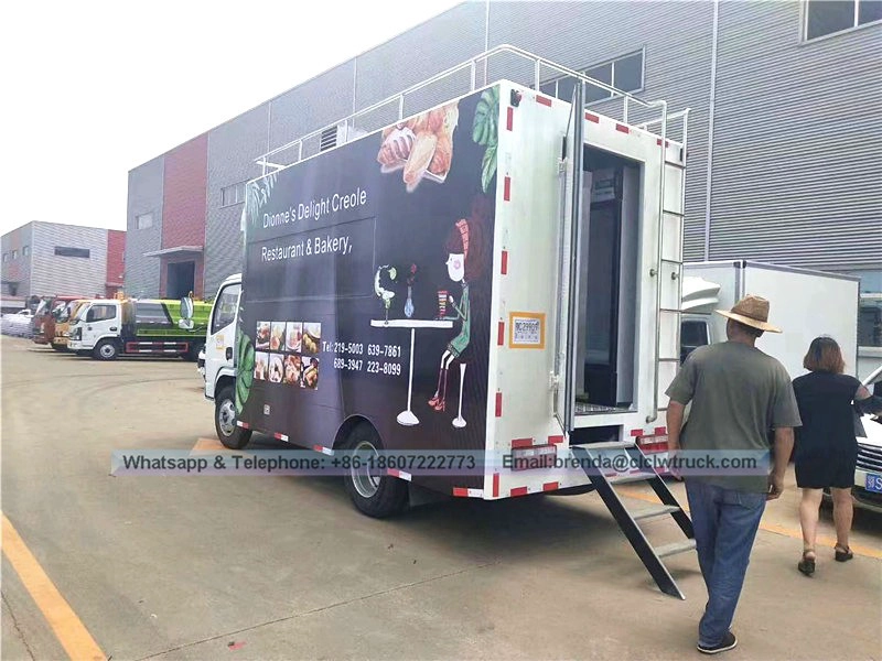 Dongfeng ब्रांड / दाएँ हाथ ड्राइव / मोबाइल खाना ट्रक बिक्री के लिए