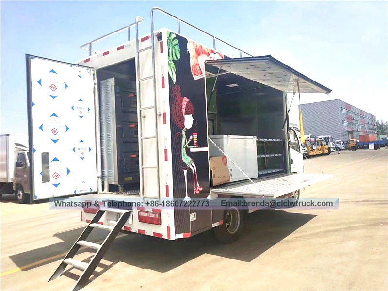 Dongfeng ब्रांड / दाएँ हाथ ड्राइव / मोबाइल खाना ट्रक बिक्री के लिए