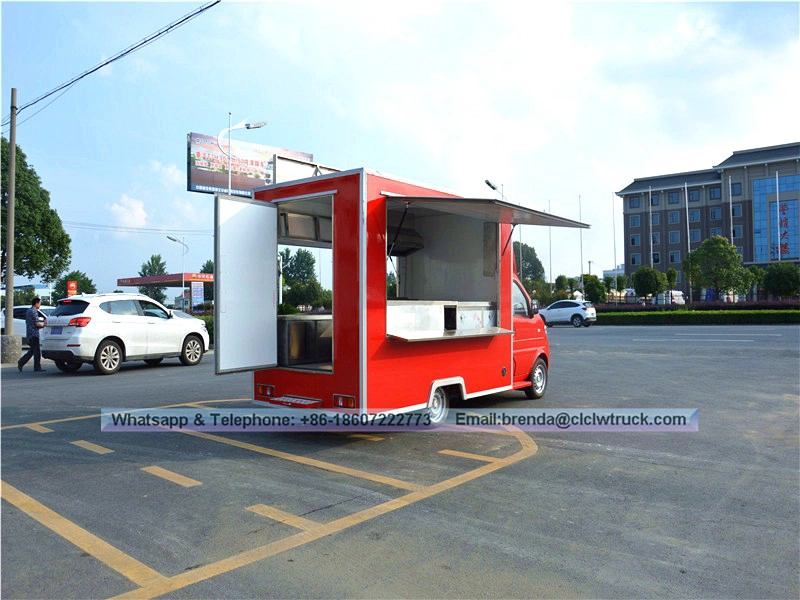 มัลติฟังก์ชั่ Dongfeng มินิรถบรรทุกอาหารมือถือ